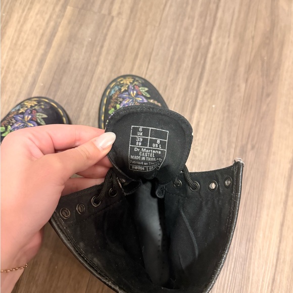 Dr. Martens Black Floral Combat Boots - Picture 6 of 6
